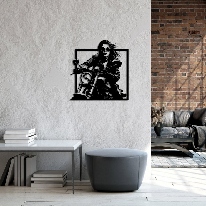 Wallity Rider Escultura de Pared de Metal Negra